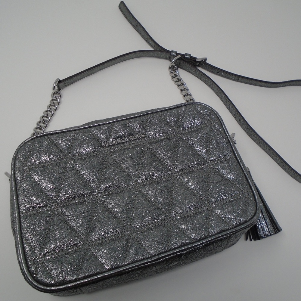 Michael Kors Purse Ginny Medium Camera Bag Pewter